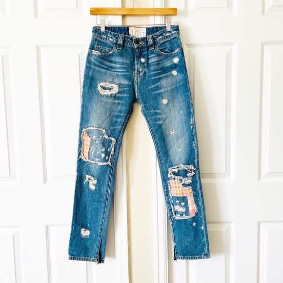 Free People Patchwork Jeans Size 25 - Picture 2 of 13